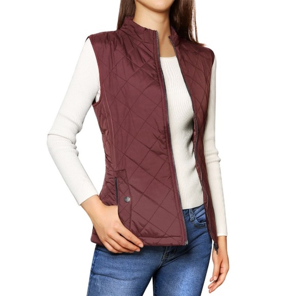 NWT Fall Quilted Vest🍂🍂🍂 Black, Burgundy and green. - Picture 2 of 4